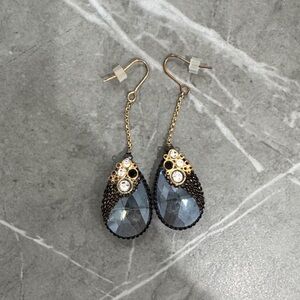 Elegant Gold and Silver Drop Earrings